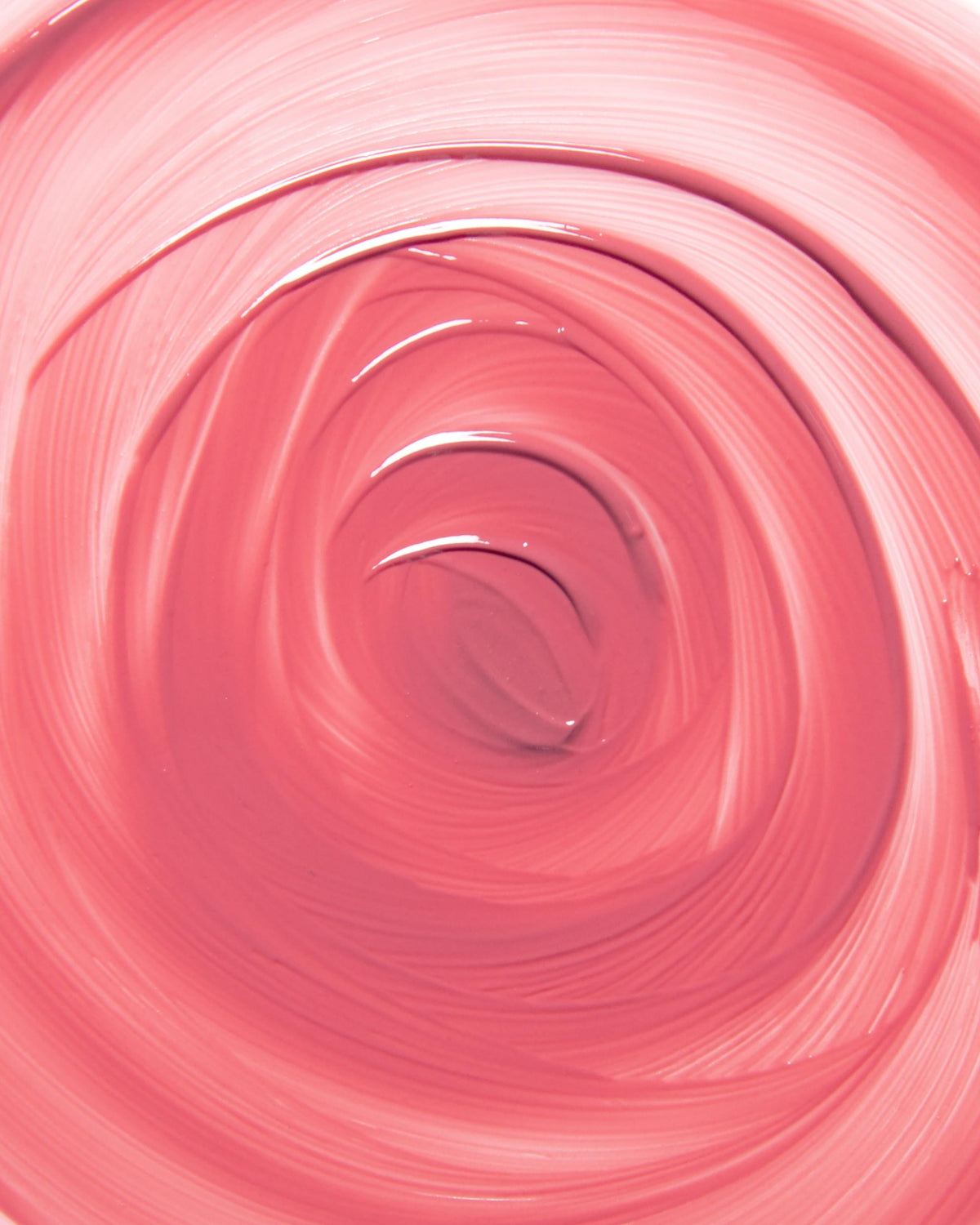 Close-up of pink makeup swirled in a circular pattern