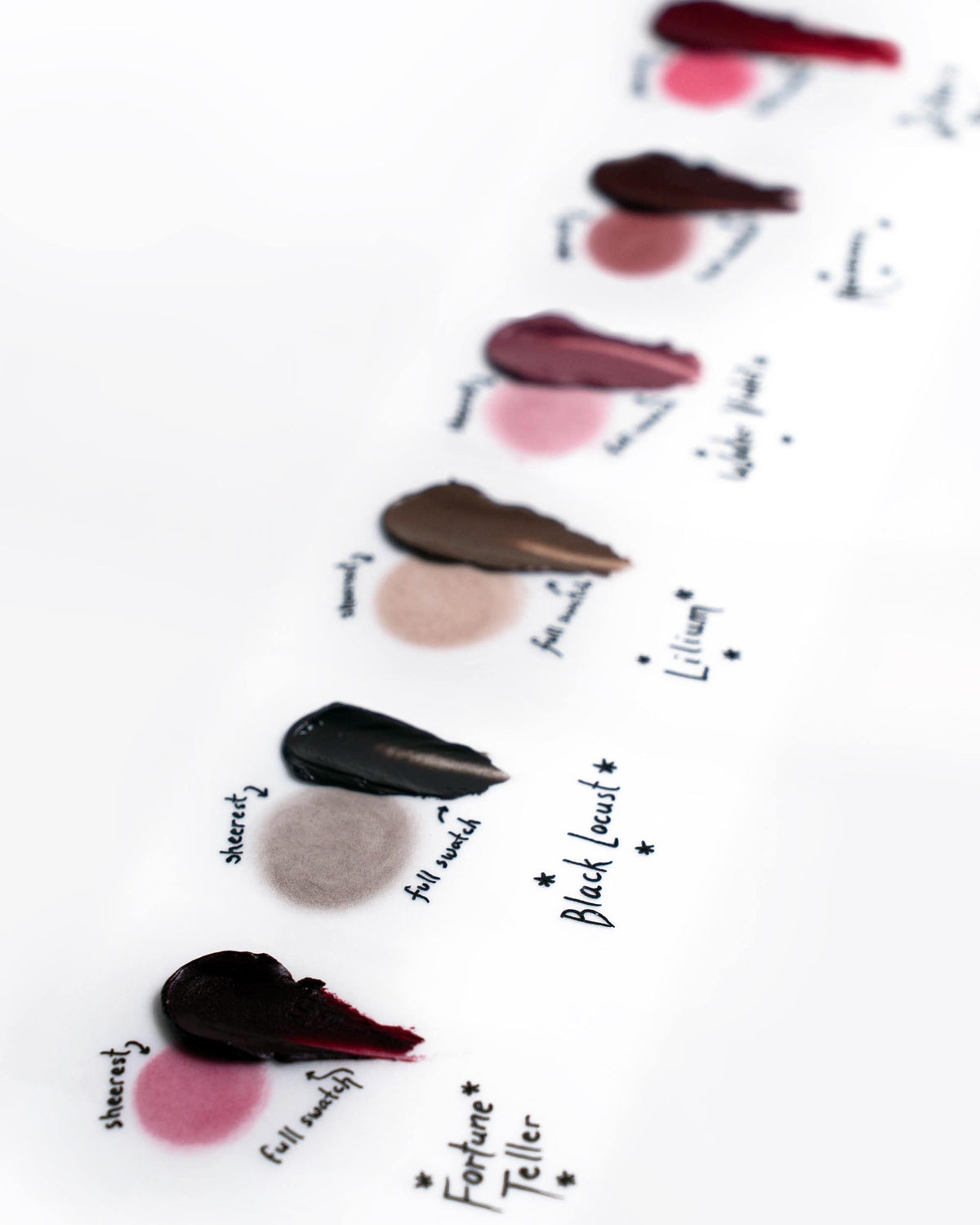 Color swatches with names on a white background